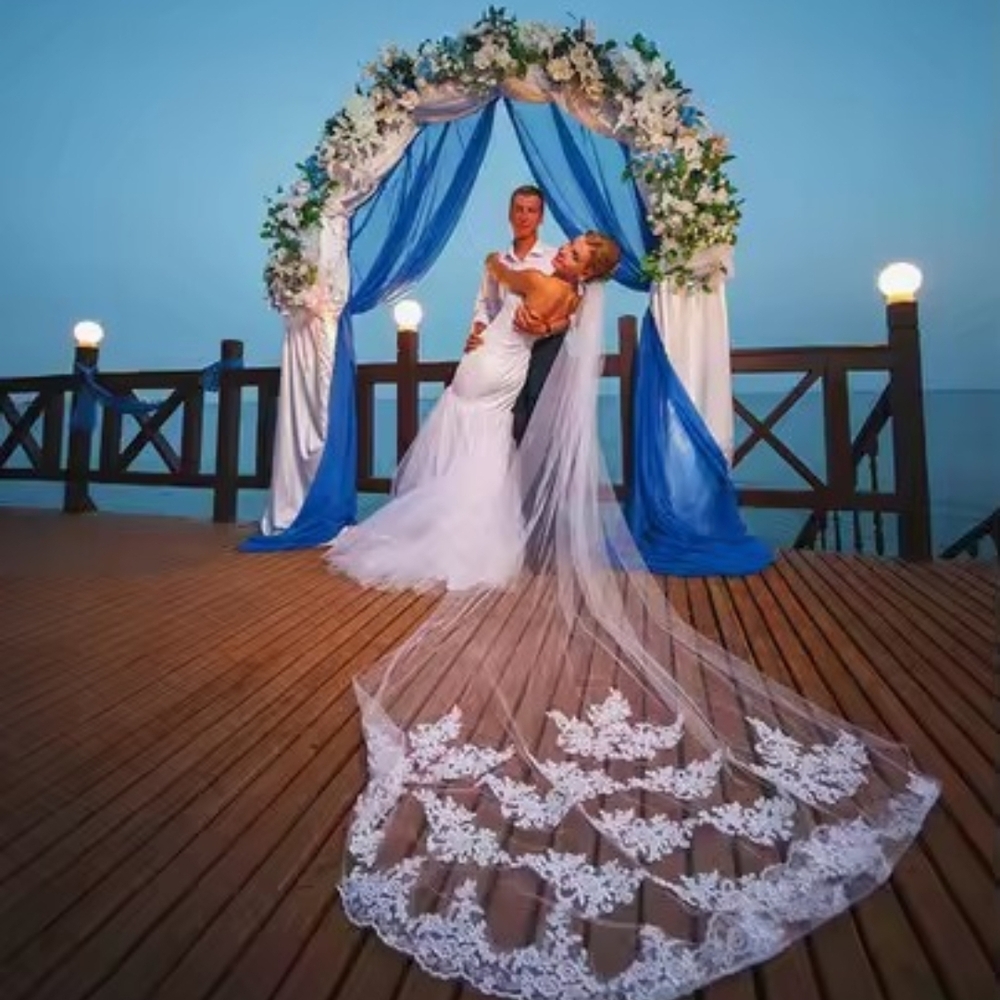 Elegant White Lace Bridal Veil SALE